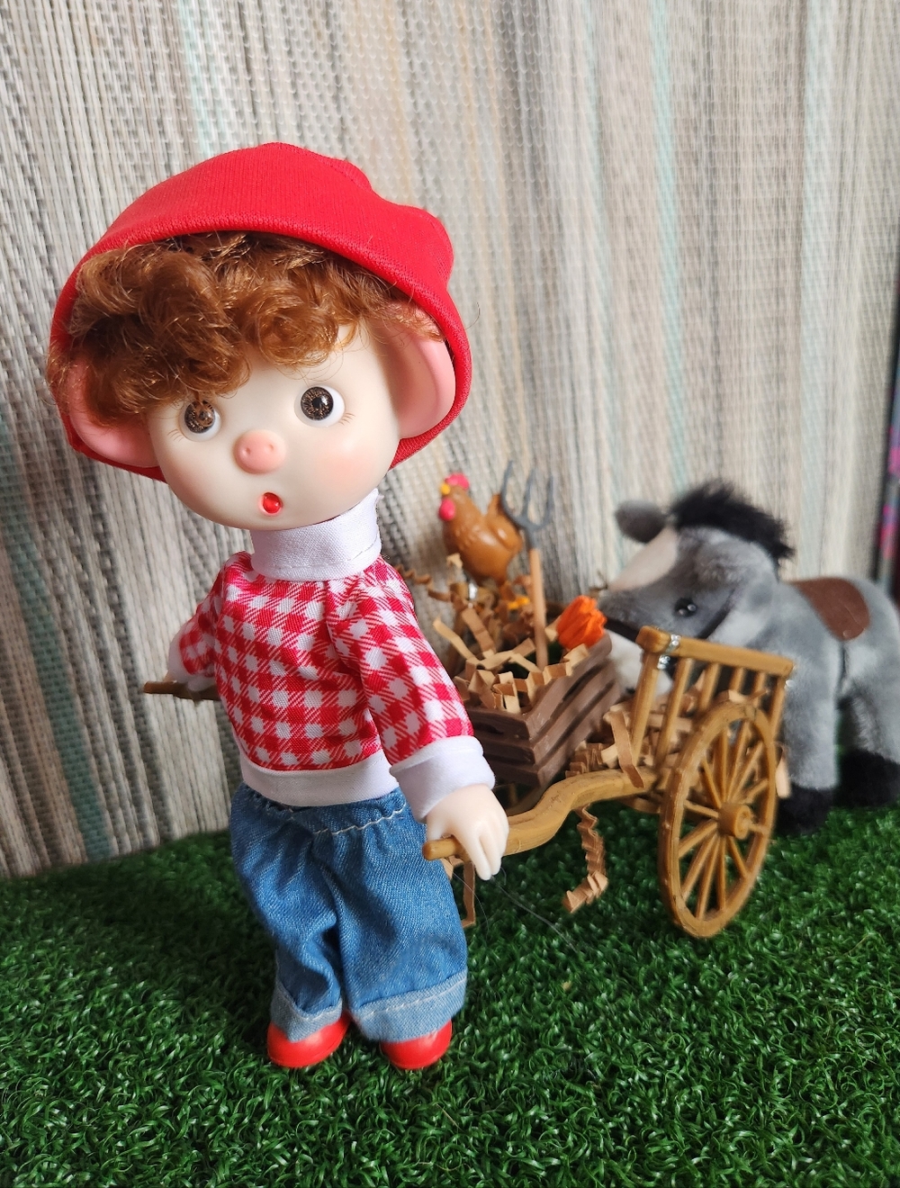 Adorable little posable bjd doll Piggy Boy